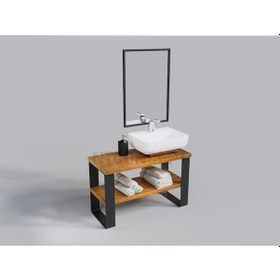 Resim Ntconcept Sina Doğal Ahşap Lavabo Dolabı Hilton 70Cm Açık Ceviz 