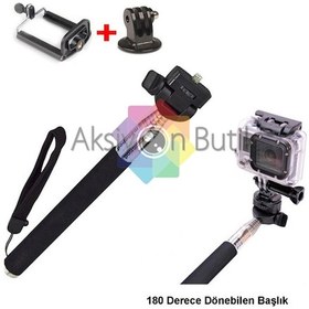 Resim Xiaomi Yi Uyumlu Monopod + Adaptör + Telefon Tutacağı Çok Renkli 