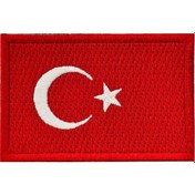 Resim Türk Bayrağı Patch Kırmızı Nakış 