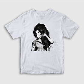 Resim Presmono Unisex Çocuk Retro Amy Winehouse T-Shirt 