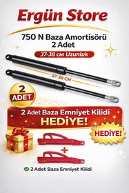 Resim Ergün Baza Amortisörü 750 N , Baza Pistonu ( 1 Çift / Takım ) Emniyet Kilidi Hediyeli 