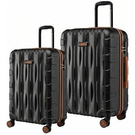 Resim 2'li Valiz Seti Orta Boy - Kabin Boy Siyah-taba 1167 Siyah - Taba 