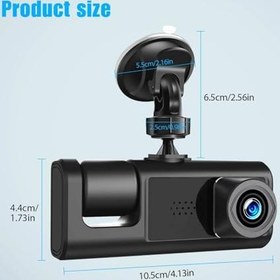 Resim H309 Full Hd 1080P Üç Kameralı Araç Içi Kamera Araba Güvenlik Kamerası Gece Görüşü Ön Geri iç Kayıt IR LED 