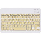 Resim 10 İnç Kablosuz Bt Klavye Üç Sistemli Evrensel Renkli Şarj Edilebilir Bt Klavye Cep Telefonu Tablet Evrensel Klavye Sarı 