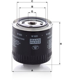 Resim MANN-FILTER W 920 Yağ Filtresi 