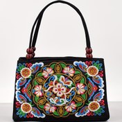 Resim İşlemeli Çanta, Çift Fermuarlı Çanta, Kadınlar için Baskılı El Çantası 