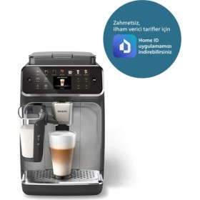 Resim Philips 1500W ,15 Bar Basınç 12 Çeşit Kahve Çeşidi 4400 Serisi Lattego EP4446/70 Tam Otomatik Espresso Makinesi 