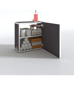 Resim Kenzlife banyo ecza dolabı susanin gri 39*39*20 mutfak komodin (m) kapaklı arkalıksız 