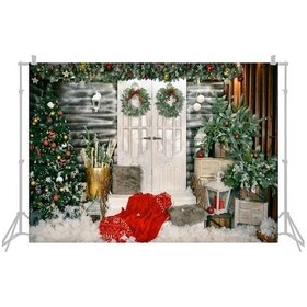 Resim Noel Temalı 2.1x1.5m Fotoğraf Stüdyo Fon Perdesi - Polyester Kumaş 