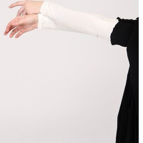 Resim Manolyaşal İslamic Hijab Likralı Kaymayan Kurtarıcı 1 Çift Tesettür Kolluk Ekru 