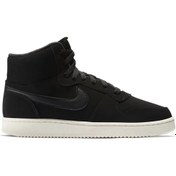 Resim Nike Ebernon Mid Leather Womens Sneaker Black Hakiki Deri Kadın Spor Ayakkabı Siyah 