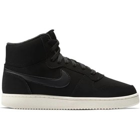 Resim Nike Ebernon Mid Leather Womens Sneaker Black Hakiki Deri Kadın Spor Ayakkabı Siyah 