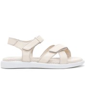 Resim Kadın Bej Deri Comfort Sandalet Derimod