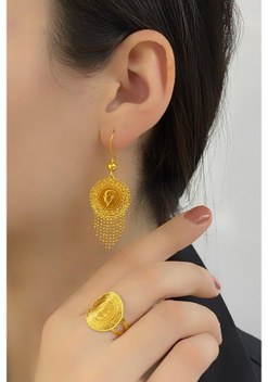 Ferizz Altın Kaplama Dorikalı Yarım Altınlı Kadın Kolye Ucu