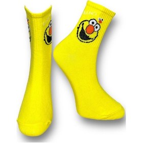 Resim Me-vo 2'li Unısex Sevimli Karakter Tasarımlı Esnek Nem Alabilen Pamuklu Spor Soket Çoraplar Çok Renkli 