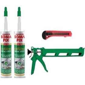 Resim 2 Adet Somafix Beyaz Express Montaj Yapıştırıcı Silikon Tabancası Beyaz 