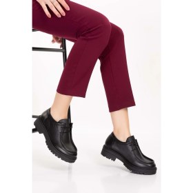 Resim Gondol Deri Kalın Taban Hafif Oxford Ayakkabı ANL.2420 - Siyah Cilt - 41 