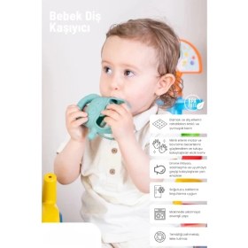 Resim Aesco Koyu Yeşil Bebek Silikon Diş Kaşıyıcı 