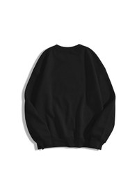 Resim Unisex Texas Bisiklet Yaka Sweatshirt Siyah Siyah 