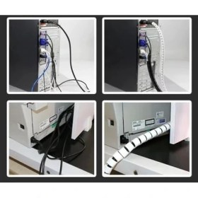 Resim Mcreative 1 mt x 16 mm Spiral Boru Kablo Kanalı Kablo Fiş Düzenleyici Toplayıcı Kordon Kablo Tutucu Gri (2 Adet) 