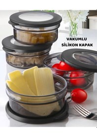 Resim Kapris 4'lü Cam Saklama Kabı Set C508x4 00105 