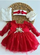 Resim PİLEKİ BABY ( 4 Parça ) 0 3 Ay Yenidoğan Bebek Mevlüt Elbisesi Bayramlık Düğün Özel Gün Elbisesi 