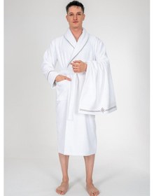 Resim Cotton Box Classic Bornoz Seti Güher Beyaz Erkek L/xl Beyaz 