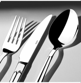 Resim Nehir Saray Sade 12 Kişilik 89 Parça Deri Kutulu Çatal Kaşık Bıçak Takımı gümüş 