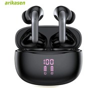 Resim Siyah Bluetooth Kulaklık 2024 Kablosuz Kulaklık Gürültü Azaltma Kulaklıklar Hifi Stereo Spor Kulaklıkları Lenovo Xiaomi İçin Mikrofonlu 