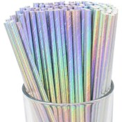 Resim 50 adet Tek Kullanımlık Kağıt Pipet, Yaratıcı Lazer Pipetler, İnci Filmi Gökkuşağı Pipeti, Milkshake, Smoothie, Boba, Bubble Tea, Buzlu Kahve İçin Mükemmel, Ev Kamp Piknik Partisi İçin Uygun, Parti Malzemeleri, Parti Dekorasyonları 