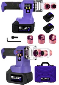 Resim Millian Italy Teknoloji 2 Akülü 320 Derece Profesyonel PPRC Plastik Boru Kaynak Makinesi Seti 