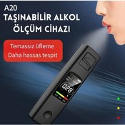 Resim Techtic Yüksek Hassasiyetli Alkol Test Cihazı Profesyonel Temassız Alkolmetre Şarjlı Promil Ölçer 