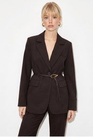 Resim Bianco Lucci Kadın Astarlı Garni Kol Detaylı Kemerli Blazer Ceket 8146 60286139 