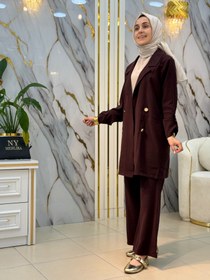 Resim NY MEHLİKA CEKET PANTOLON TAKIM 1039 - Mürdüm / 2(40-42) 