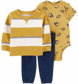 Resim Carter's Carters Erkek Bebek Bloklu 3'lü Body Pantolon Set 