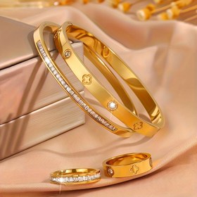 Resim Kadınlar için günlük kullanıma uygun dört retro tarzı yüzük ve bileklik seti, tatil hediyesi olarak ideal 