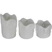 Resim Tenfowee 3'lü Uzaktan Kumandalı Led Mum Seti - Gerçekçi Alev Efektli Dekoratif Aydınlatma Soğuk Beyaz 