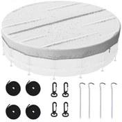 Resim Yuvarlak Şişme Havuz Örtüsü - Spalar İçin Rüzgar Ve Su Geçirmez 8ft 