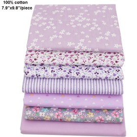 Resim 100% Pamuk Çiçek Desenli Kumaş Kareler DIY Dikiş için - 7 Çeşit Renk, 20.07cm x 24.89cm Kesilmiş Kareler, 100gsm, Mor Çiçek Deseni, Bebek Yapımı, Quilting ve El Sanatları için İdeal, Dikiş Malzemeleri ve Aksesuarları 