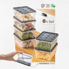 Resim 6'lı 1,5 Litre Block Sızdırmaz Saklama Kabı Seti Antrasit 