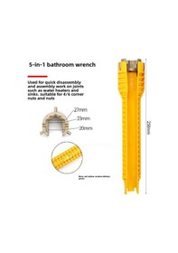 Resim Yuntech01 Banyo Tesisatı Tamiri İçin Çok Fonksiyonlu Kısa Saplı Geniş Açılı Lavabo & Boru Montaj Anahtarı 5'li Lavabo Anahtarı 