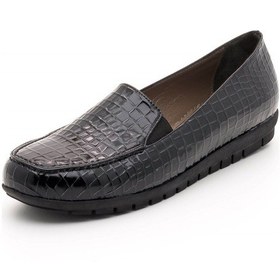 Resim 41-42-43-44 Numara 200591 Siyah Baskibüyük Numara Bayan Ayakkabı Siyah Rugan 