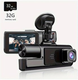 Resim Wangxi 1080p 3 Kanallı Araç Kamerası 32g Dahili Dual Kamera Ön İç Arka Görüş Gece Görüşü 