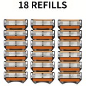 Resim 18 adet 6 katlı Paslanmaz Çelik Güvenlikli Tıraş Bıçağı Bıçakları Cilt Koruma Sistemi ile - Değiştirilebilir Tıraş Bıçakları, Erkek Tıraş Makinesi için Bıçak Değiştirme Kiti, Tıraş Aksesuarları | Paslanmaz Çelik Bıçaklar | Dayanıklı Tıraş Bıçakları, Tıraş Malzemeleri 