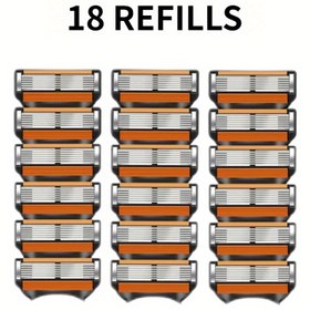 Resim 18 adet 6 katlı Paslanmaz Çelik Güvenlikli Tıraş Bıçağı Bıçakları Cilt Koruma Sistemi ile - Değiştirilebilir Tıraş Bıçakları, Erkek Tıraş Makinesi için Bıçak Değiştirme Kiti, Tıraş Aksesuarları | Paslanmaz Çelik Bıçaklar | Dayanıklı Tıraş Bıçakları, Tıraş Malzemeleri 
