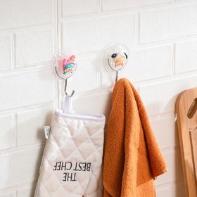 Resim Porsima 085 2 Adet Figür Desenli Yapışkanlı Banyo Mutfak Askısı 