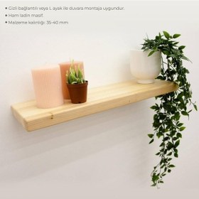 Resim Rafkestir Masif Ladin Duvar Rafı Ham 180 CM x 18 CM 