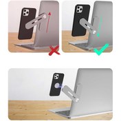 Resim Laptop - Monitör Yanı Telefon Tutucu Mıknatıslı Sj05-Gümüş 