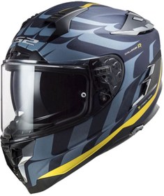 Resim LS2 Challenger C Karbon Flames Siyah-karbon-sarı Kask 