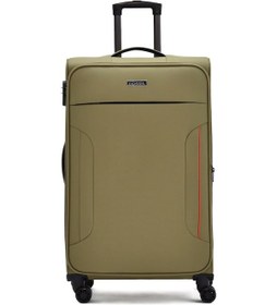 Resim Fossil Ultra Light Haki Büyük Boy Körüklü Kumaş Valiz 360 8 Tekerlekli, Hafif & Geniş İç Hacim Haki 